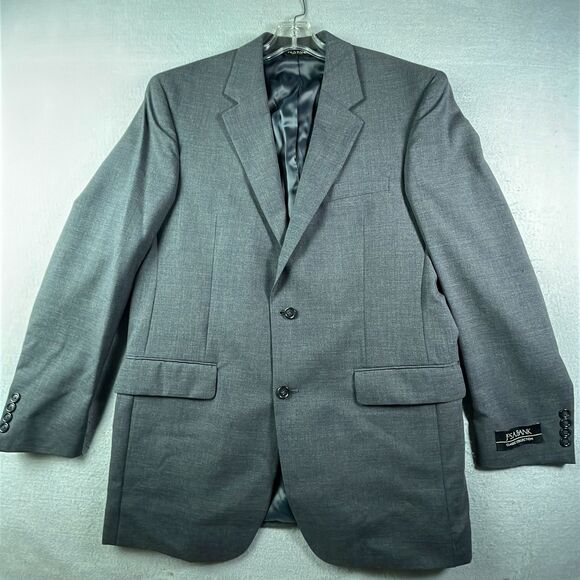 Jos A Bank Jacket Sport Coat 2 Button Gray Men's 42L Wool Classic Collection - Picture 1 of 16